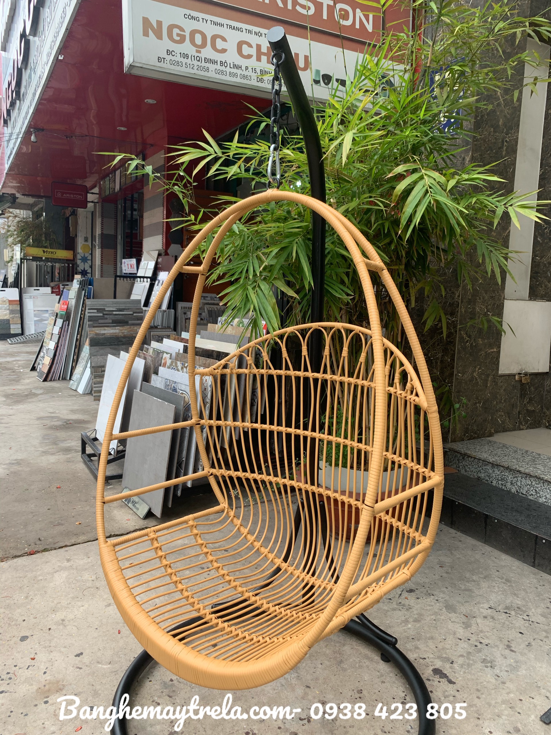 Ghế xích đu treo mây nhựa